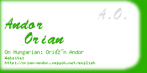 andor orian business card